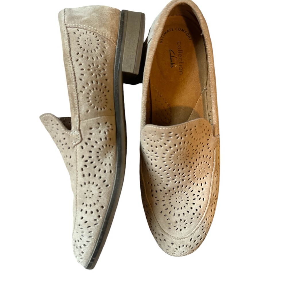 Clarks Women's Trish Calla Loafer Sand 100% Suede Size 9 - Picture 3 of 7